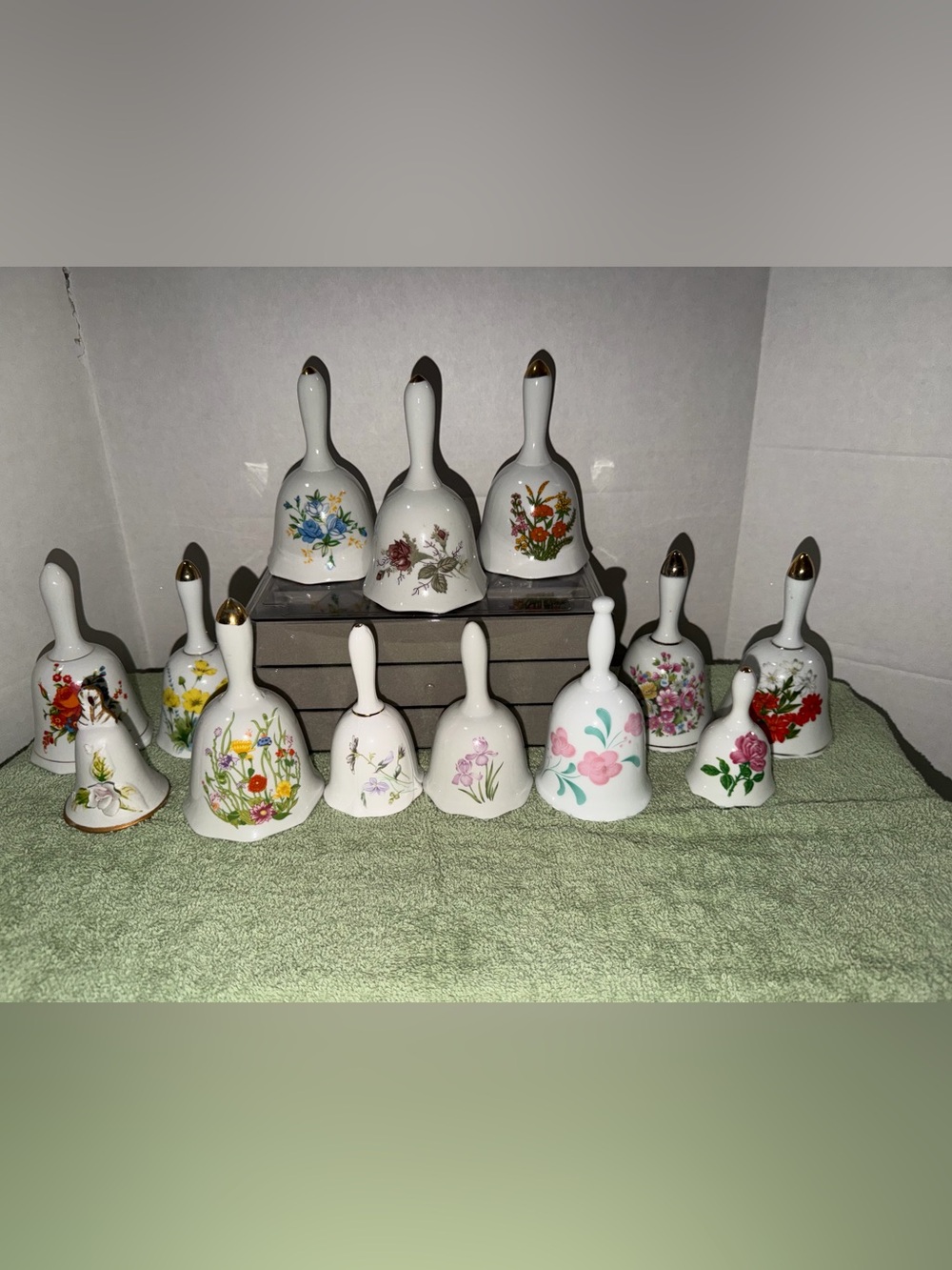 Porcelain Floral Collectible Bells - Assorted Colors